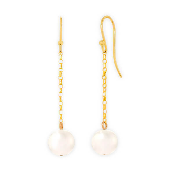 Chain Drop Freshwater Pearl Earrings - Bijoux Jewels