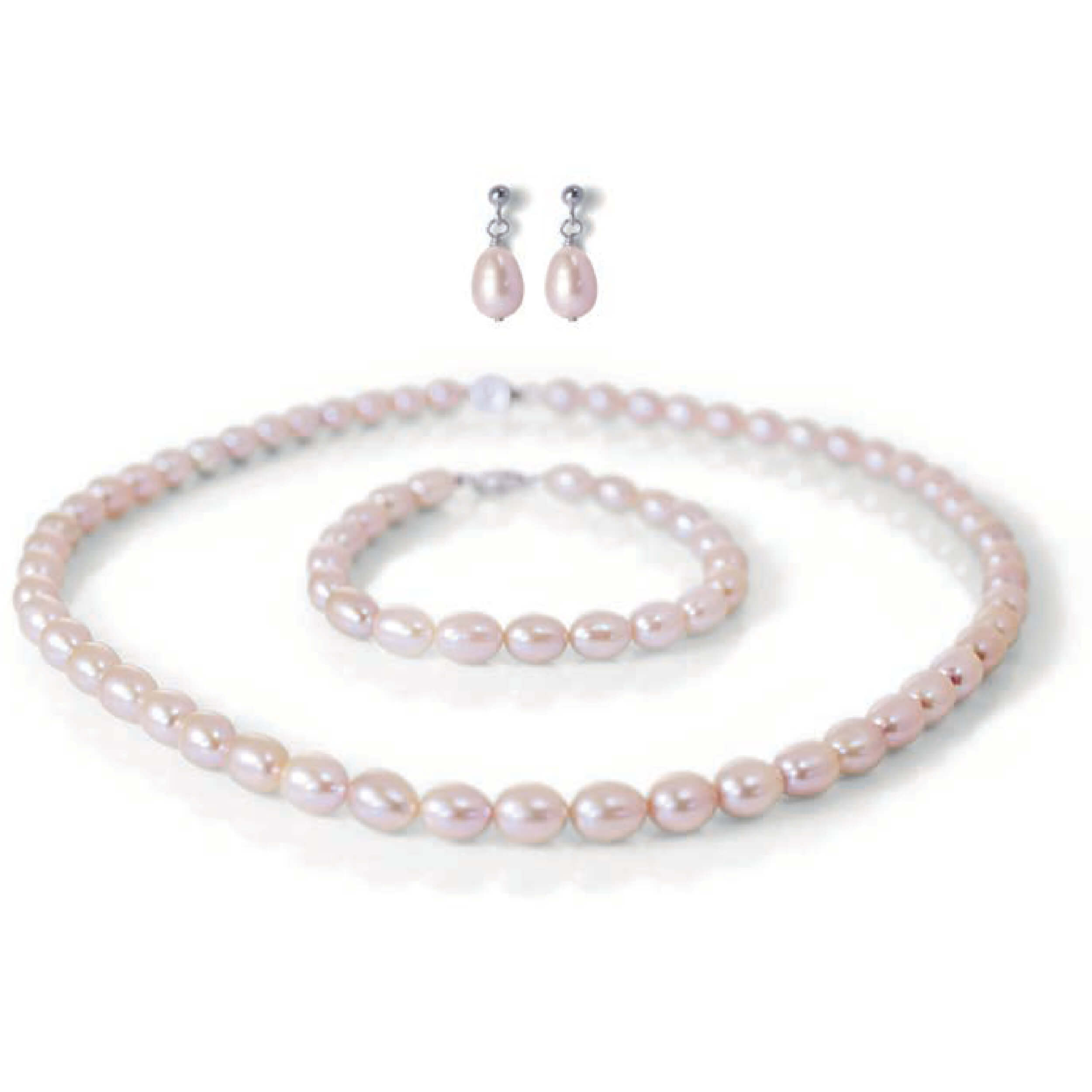 Barrel Shaped Pearl Set - Bijoux Jewels