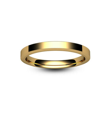 18ct Rose Gold Chamfered Edge Wedding Ring