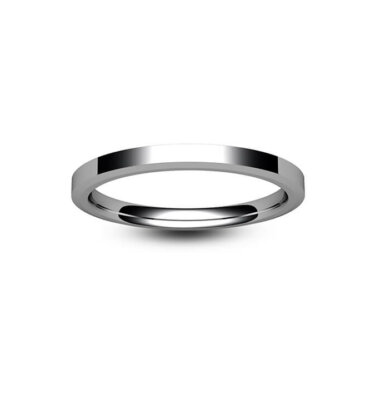 Platinum Chamfered Edge Wedding Ring