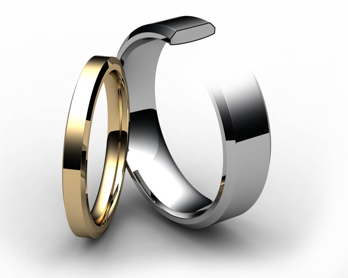 9ct Yellow Gold Chamfered Edge Wedding Ring