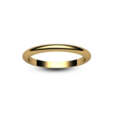 18ct Yellow Gold D Shape Wedding Ring