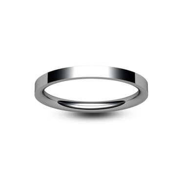 Platinum Flat Court Wedding Ring