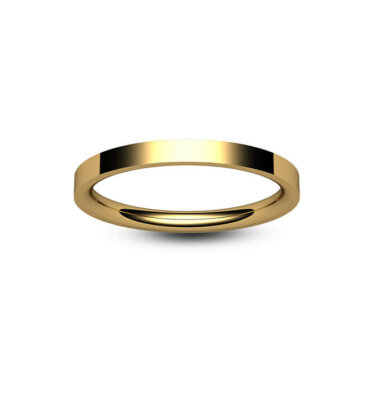 9ct Yellow Gold Flat Court Wedding Ring