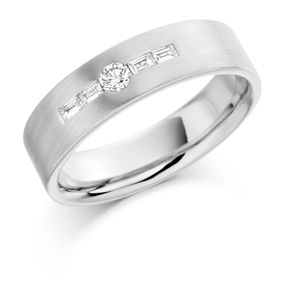 Men’s Round and Baguette Diamond Ring