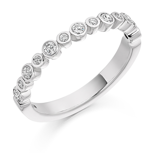 Alternating Bezel Set Diamond Ring