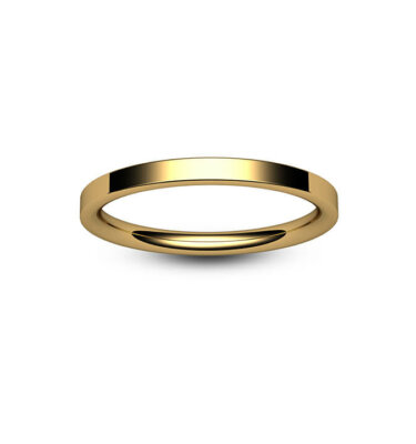 9ct Yellow Gold Modern Flat Court Wedding Ring