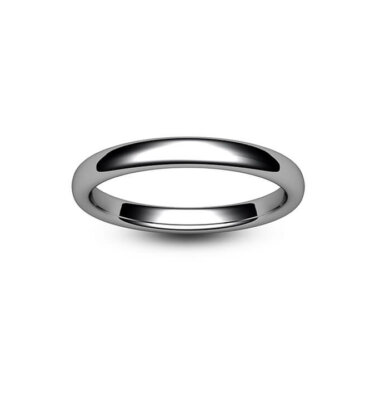 9ct White Gold Slight Court Wedding Ring