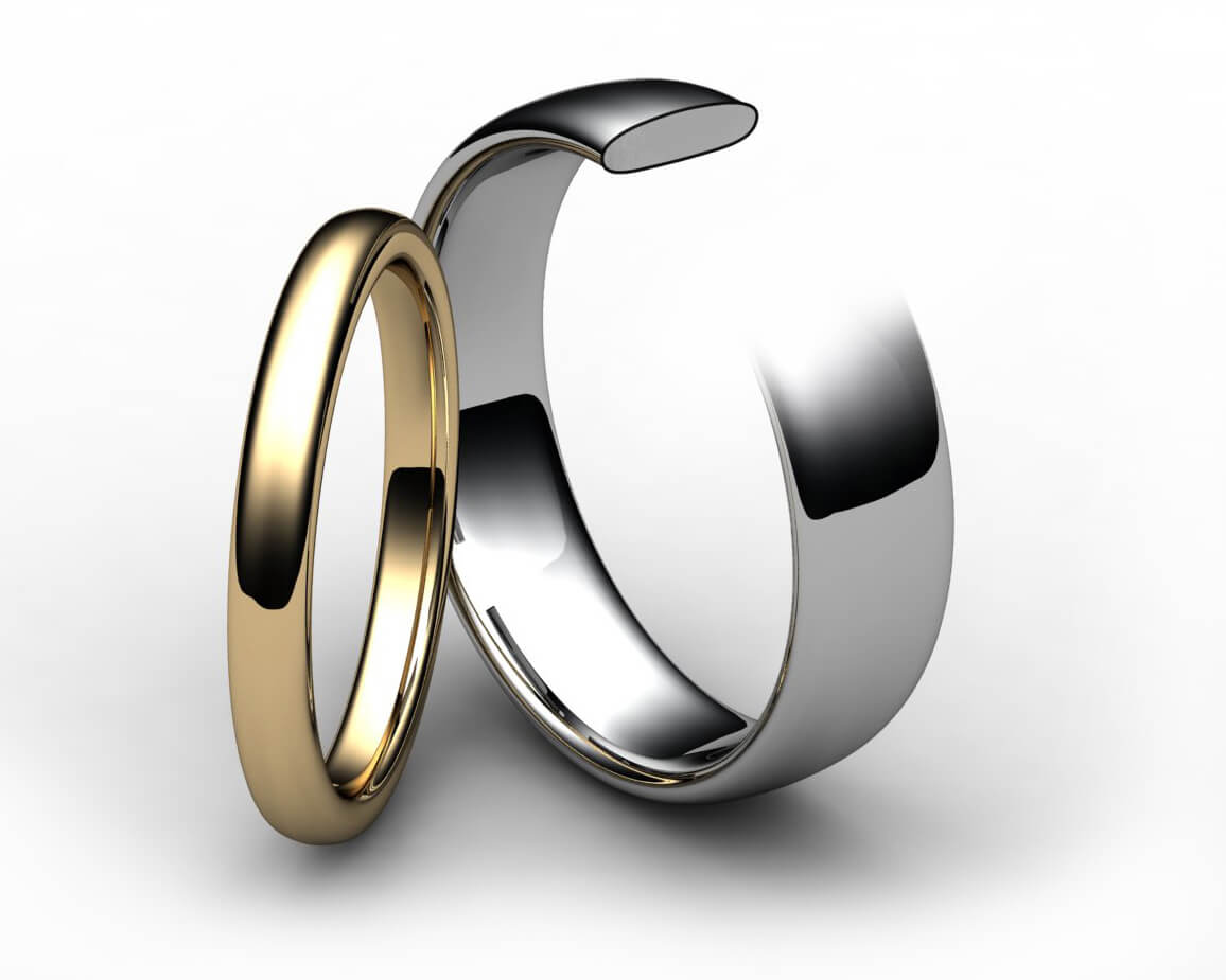 9ct White Gold Slight Court Wedding Ring