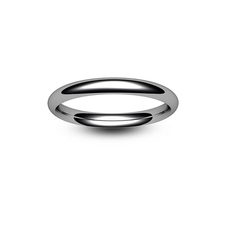 18ct White Gold Traditional Court Wedding Ring